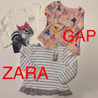 ザラキッズ(ZARA KIDS)の【ZARA と GAP】美品ロンT3枚セット！12-18m(Tシャツ/カットソー)