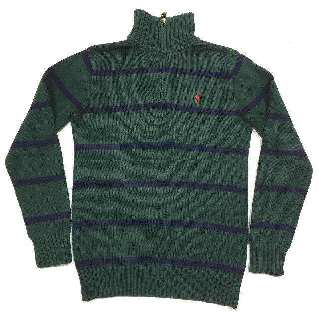 POLO RALPH LAUREN(ポロラルフローレン)の良品　ラルフローレン　ボーダー　コットンニット　ハーフジップ　レディース レディースのトップス(ニット/セーター)の商品写真