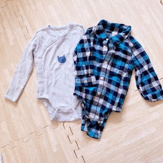 ベビーギャップ(babyGAP)のGAPセット♡ロンパース♡チェックシャツ♡春夏6-12m(ロンパース)