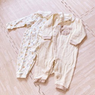 マザウェイズ(motherways)の今週末までお取置きマザウェイズ♡カバーオールセット♡春♡イエロー系6-12m(カバーオール)