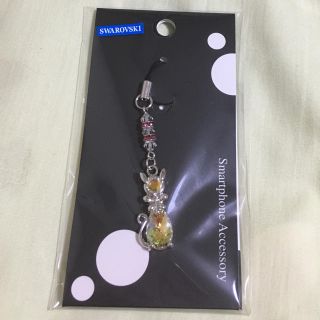 スワロフスキー(SWAROVSKI)のスワロフスキー ねこストラップ(⑧オーロラ)(ストラップ/イヤホンジャック)