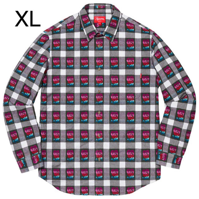 Supreme Rose Buffalo Plaid Shirt XL 白