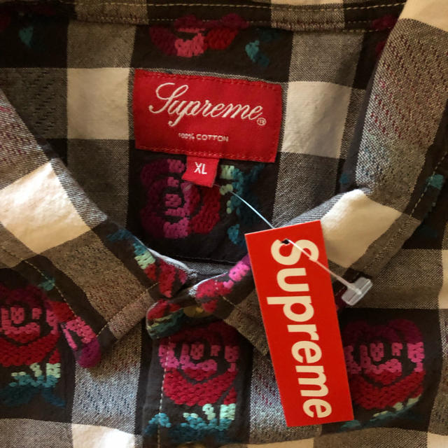 Supreme Rose Buffalo Plaid Shirt XL 白