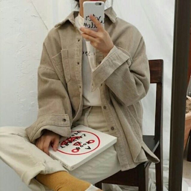 ZARA(ザラ)のコーデュロイ シャツ ピンク レディースのトップス(シャツ/ブラウス(長袖/七分))の商品写真