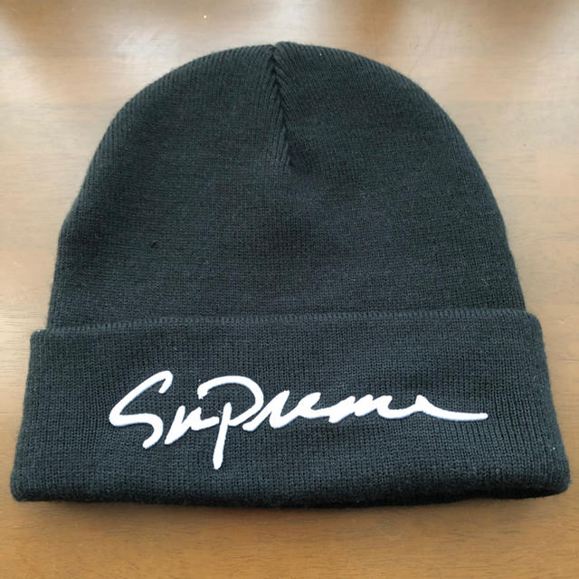 Supreme(シュプリーム)の【美品】supreme ビーニー 黒 メンズの帽子(ニット帽/ビーニー)の商品写真