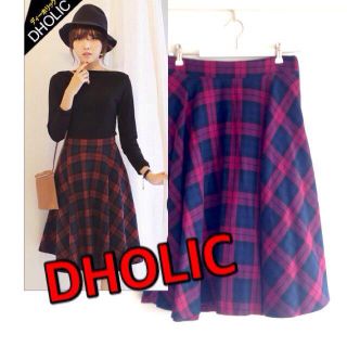 ディーホリック(dholic)のDHOLIC♡ひざ丈チエックスカート(ひざ丈スカート)