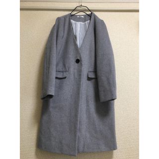 美品☆ノーカラーチェスターコート♡L size(チェスターコート)