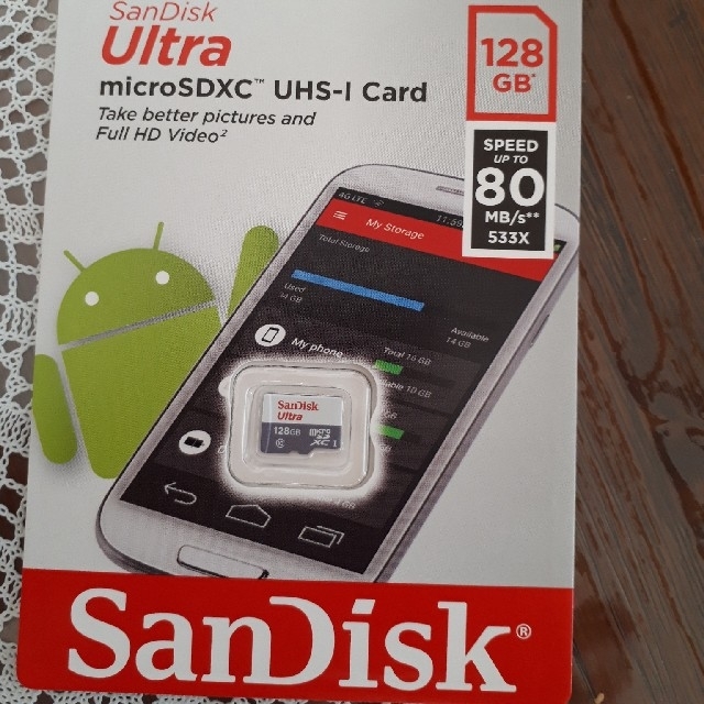 SanDisk(サンディスク)のSanDisk Ultra microSDXC 128GB スマホ/家電/カメラのPC/タブレット(PC周辺機器)の商品写真