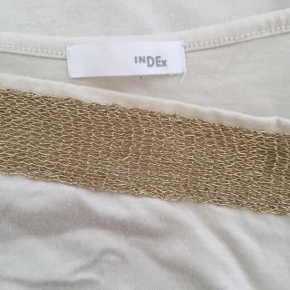 インデックス(INDEX)のINDEX キラキラ キャミソール gold×white M(キャミソール)