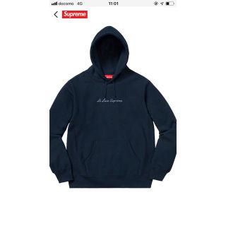 シュプリーム(Supreme)のsupreme Le Luxe Hooded Sweatshirt M ネイビー(パーカー)