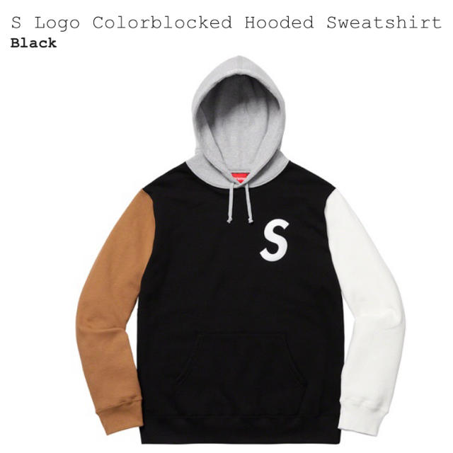 SUPREME M ブラック S Logo Hooded Sweatshirt