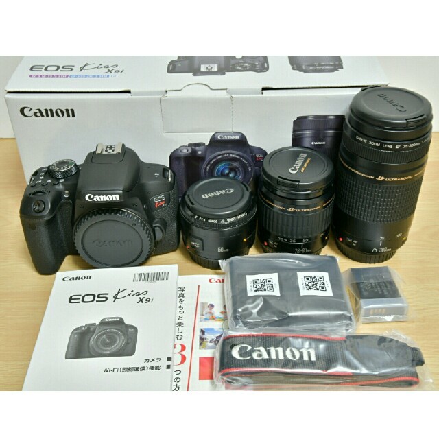 Canon - 新品ボディ Canon EOS kiss x9i 標準＆望遠＆単焦点レンズセット