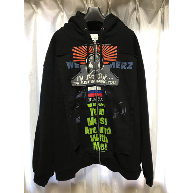 メンズVETEMENTS Patchwork Zip Hoodie M パッチワーク