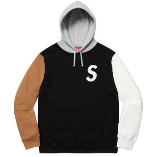 シュプリーム(Supreme)のS Logo Colorblocked Hooded Sweatshirt 黒(パーカー)
