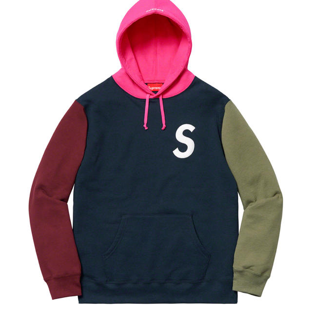 supreme s logo color blocked fooded パーカー