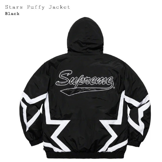 Supreme Stars Puffy Jacket sizeM blackダウンジャケット
