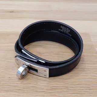エルメス(HERMES)のm.shi様の エルメス ケリーブレス ドゥブルトゥール ブラック シルバー金具(ブレスレット/バングル)