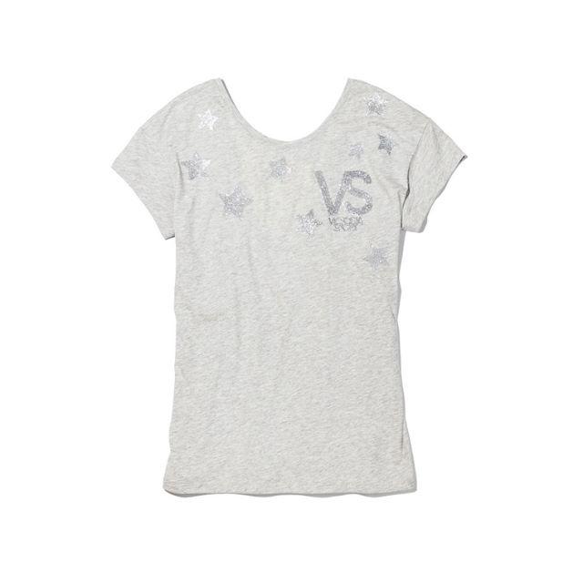 Victoria's Secret(ヴィクトリアズシークレット)のヴィクトリアシークレット スクープ ネックバックTシャツ Silver XS スポーツ/アウトドアのトレーニング/エクササイズ(ヨガ)の商品写真