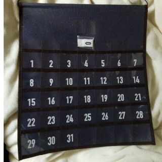 新品　月間カレンダーポケット　壁掛け　紺色　お薬管理　レシート整理など(小物入れ)