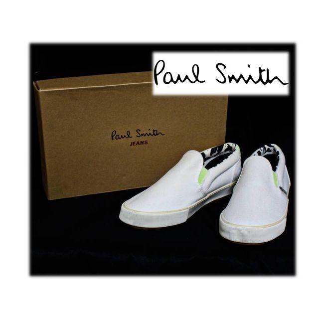 Paul Smith(ポールスミス)の新品【ポールスミス】コットン キャンバス スリッポン 白 M(25.5cm) メンズの靴/シューズ(スリッポン/モカシン)の商品写真