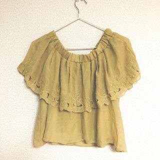 フラワー(flower)のused (美品) オフショル フラワー刺繍 トップス vintage(シャツ/ブラウス(長袖/七分))