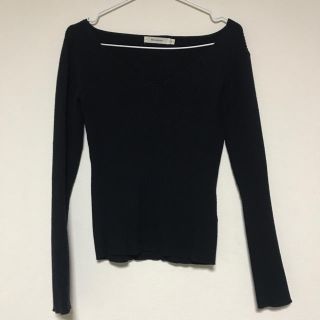 マウジー(moussy)のmoussy Vネック リブニット ブラック(ニット/セーター)