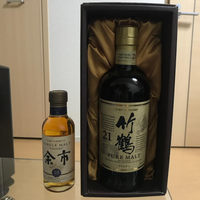 竹鶴21年 700ml カートン付 余市10年 180ml 2本セット 超美品