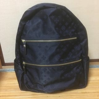 ラシット(Russet)の新品同様！ラシット  ダブルジップリュックサック ブラック×ネイビー(リュック/バックパック)