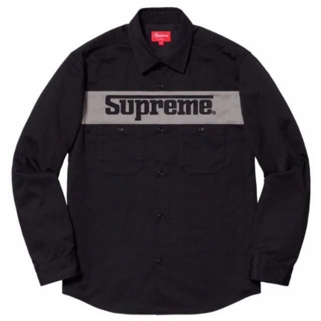 込み L Supreme Racing Logo Work Shirt-