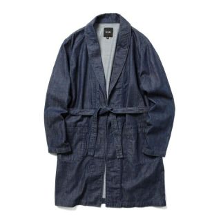 ビームス(BEAMS)の値下可【極美品】BEAMS ビームス インディゴコットンガウンL濃紺(トレンチコート)