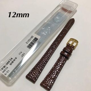 腕時計 レザーベルト 12mm 茶 チョコ リザード 未使用(腕時計)