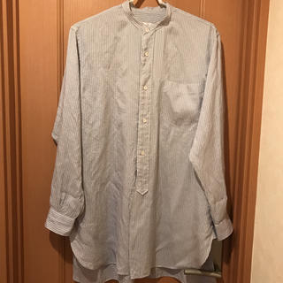 コモリ(COMOLI)のcomoli バンドカラーシャツ ストライプ(Tシャツ/カットソー(七分/長袖))