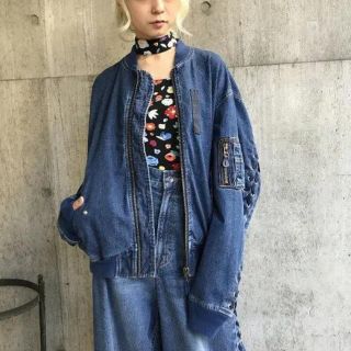 ジーヴィジーヴィ(G.V.G.V.)のG.V.G.V. DENIM LACE UP MA-1(ブルゾン)