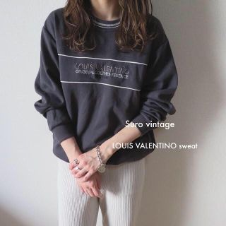 サンタモニカ(Santa Monica)のLOUIS VALENTINO 刺繍 スウェット トレーナー ポケット付 古着(トレーナー/スウェット)