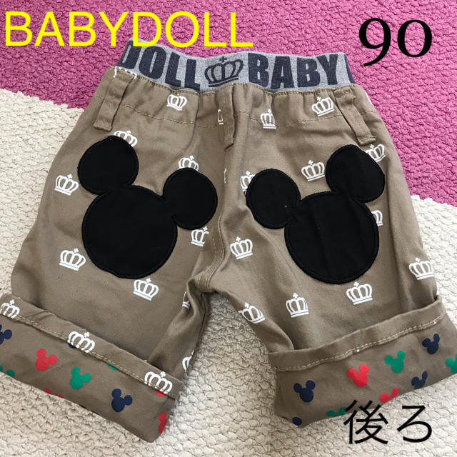 BABYDOLL(ベビードール)のBABYDOLL ミッキーハーフパンツ 90 男女 キッズ/ベビー/マタニティのキッズ服男の子用(90cm~)(パンツ/スパッツ)の商品写真