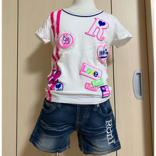 ロニィ(RONI)のMAM様専用　RONY  デニム ショーパン&Tシャツ　セットMサイズ 130(パンツ/スパッツ)