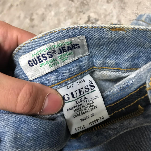 希少 90s ビンテージ guess USA製 ルーズ ワイド バギー デニム