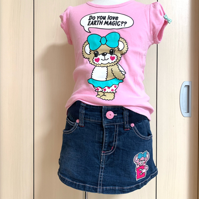 EARTHMAGIC(アースマジック)のあっち様 専用  スウェット上下  デニムスカート キッズ/ベビー/マタニティのキッズ服女の子用(90cm~)(その他)の商品写真