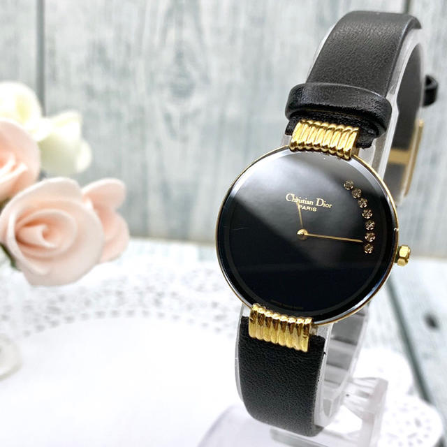 【美品】Christian Dior ディオール 腕時計 ブラックムーン 7P