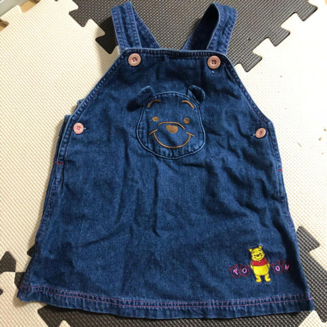 pooh デニム ジャンパスカート 90cm キッズ/ベビー/マタニティのキッズ服女の子用(90cm~)(スカート)の商品写真