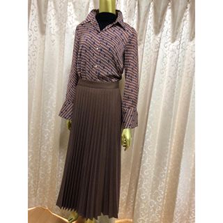 ザラ(ZARA)のZARAレトロシャツブラウンツヤ感あり(シャツ/ブラウス(長袖/七分))