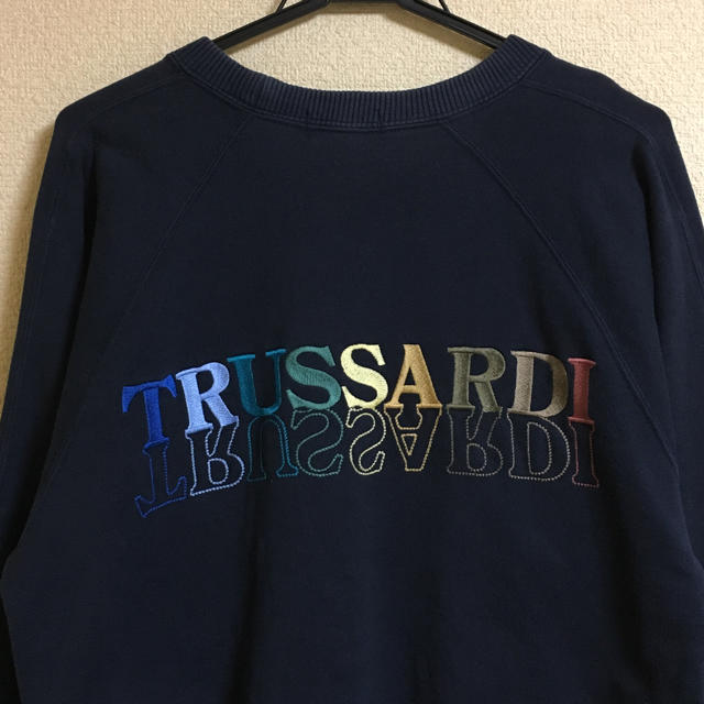 Trussardi(トラサルディ)の90's TRUSSARDI トラサルディ 両面 ロゴ刺繍 スウェット メンズのトップス(スウェット)の商品写真