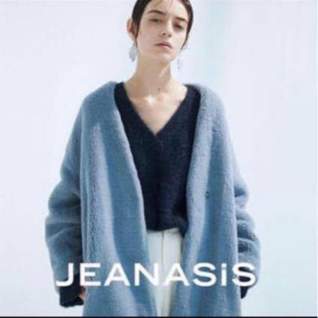 ジーナシス JEANASIS ノーカラーボアコート ファーコート