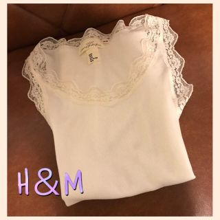 エイチアンドエム(H&M)のH＆M♥️ レース リブ タンクトップ(タンクトップ)