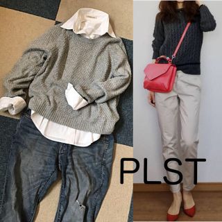 プラステ(PLST)の♡新品タグ付き◆PLST プルオーバー  グレー他1点(ニット/セーター)