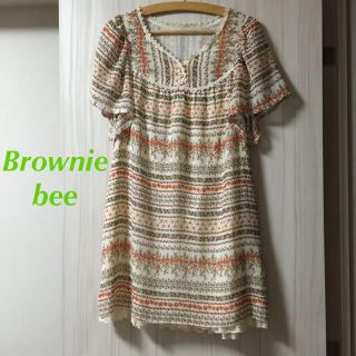 ブラウニービー(Brownie bee)のBrownie bee花柄シフォンワンピ(ミニワンピース)