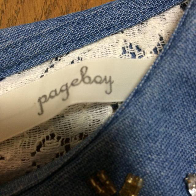 PAGEBOY(ページボーイ)のpage boy ビジュー衿付きブラウス レディースのトップス(Tシャツ(半袖/袖なし))の商品写真