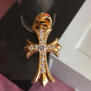 クロムハーツ(Chrome Hearts)のクロムハーツ  スモールクロスペンダント  ベイル22K  加工(ネックレス)