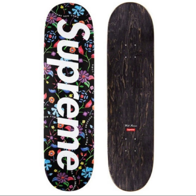 supreme airbrushed floral skateboard 黒