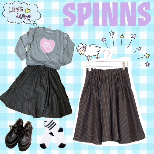 SPINNS(スピンズ)のスピンズ♡ストライプスカート レディースのスカート(ひざ丈スカート)の商品写真